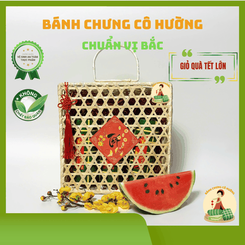 Giỏ quà tết lớn lá dong chín