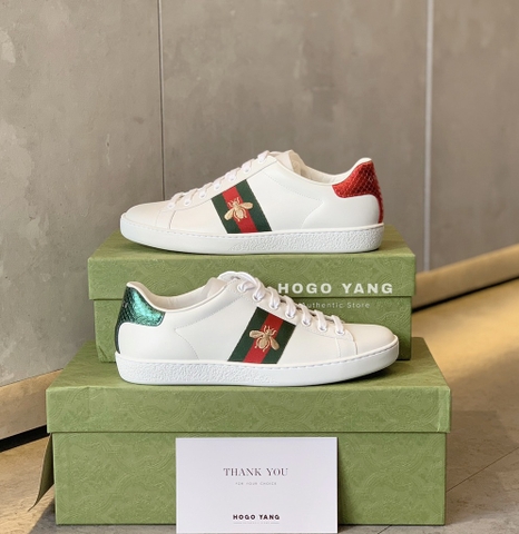 Gucci Ace Embroidered Sneaker White Leather With Bee