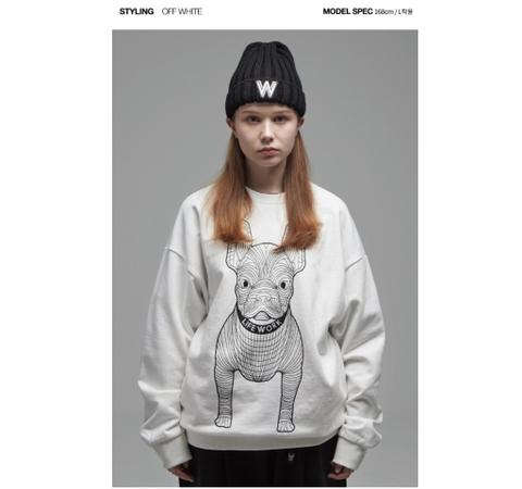 Life Work Sweater Radok Big Logo Short Sleeve SweatShirt White