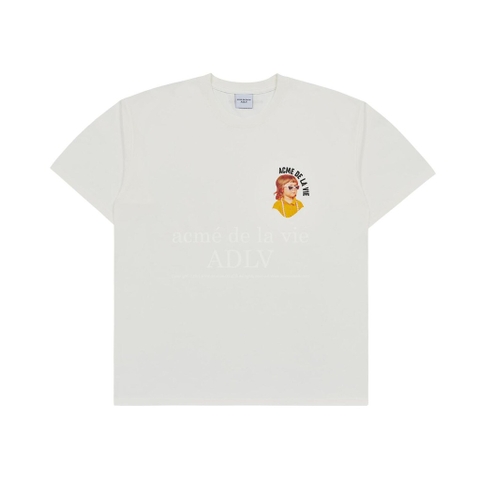 ADLV MINI BABY FACE CAT EARPLUG T-SHIRT WHITE