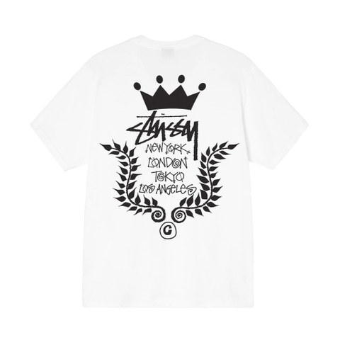 STUSSY CROWN WREATH TEE WHITE