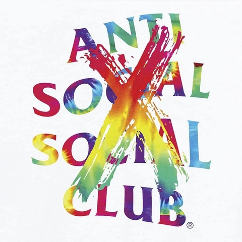 Anti Social Social Club Cancelled Rainbow White Tee