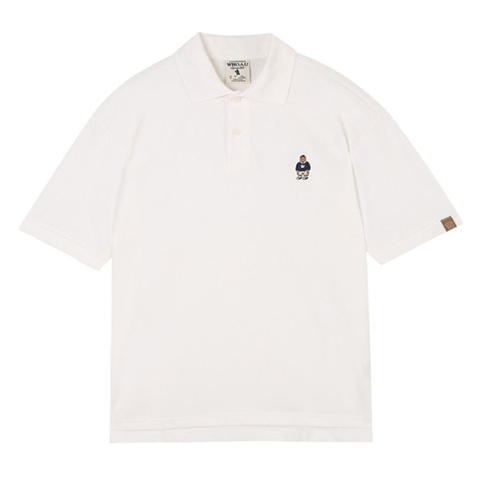 Polo WHOAU Steve Short Sleeve Collar T-Shirt White WHHAC2414U