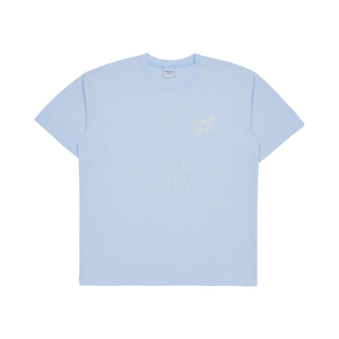 ADLV SCRIPT LOGO PRINTING SHORT SLEEVE T-SHIRT BLUE