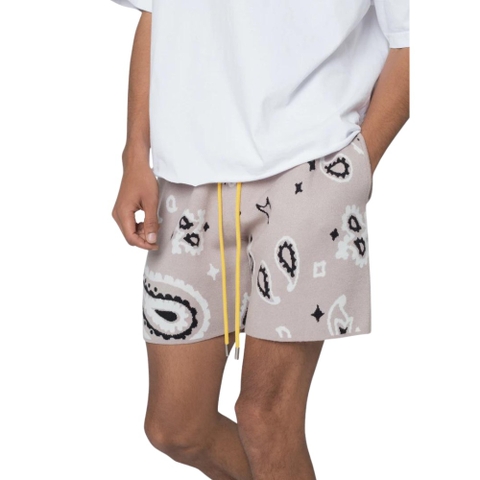 MNML PAISLEY KNIT SHORTS TAUPE