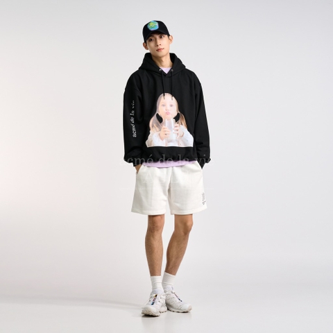 ADLV BABY FACE MILK GIRL HOODIE BLACK