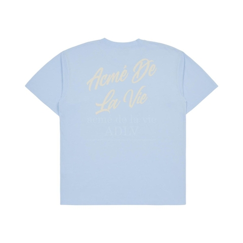 ADLV SCRIPT LOGO PRINTING SHORT SLEEVE T-SHIRT BLUE