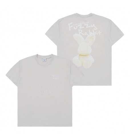 ADLV DOODLE FUZZY RABBIT GREY TSHIRT