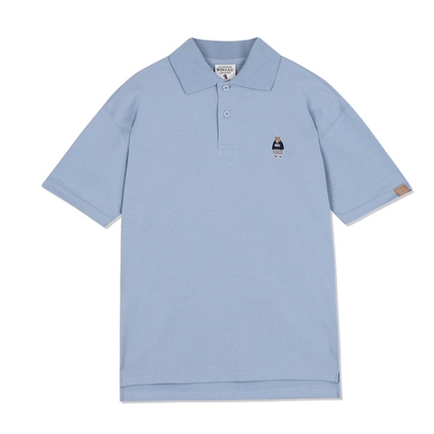 Polo WHOAU Steve Short Sleeve Collar T-Shirt Blue WHHAC2414U