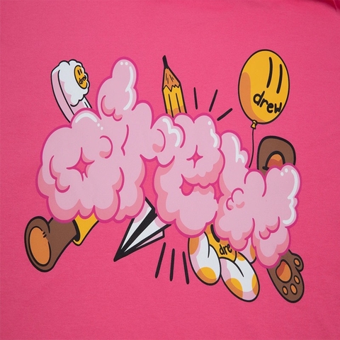 Drew House Doodle Joy SS Tee Hot Pink