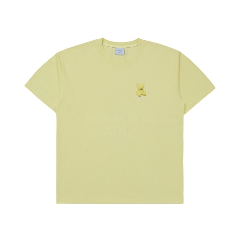 ADLV Fuzzy Bear Short Sleeve T-Shirt Light Yellow