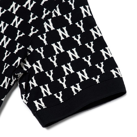 MLB POLO MEN'S BASIC MONOGRAM ALL-OVER COLLAR T-SHIRT NEW YORK YANKEES