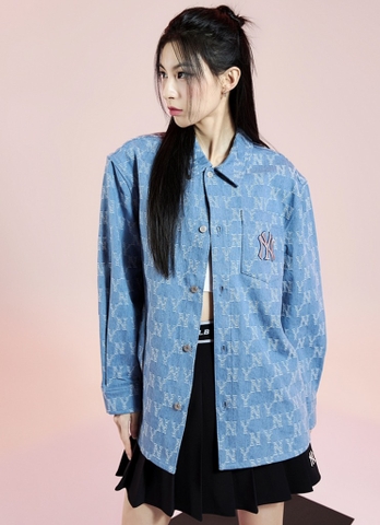 MLB Denim Jacquard New York Yankees Shirts 3ADRM0131-50INS