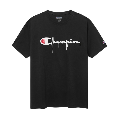 CHAMPION TAGLESS DRIP LOGO T-SHIRT BLACK