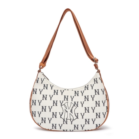 MLB Monogram Jacquard Hobo Bag New York Yankees 3ABQL023N-50CRS