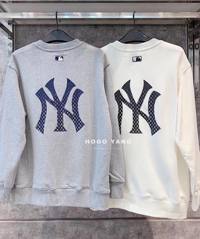MLB MONOGRAM DIAMOND GRADIENT BAG BIG LOGO OVERFIT SWEATSHIRT NEW YORK YANKEES