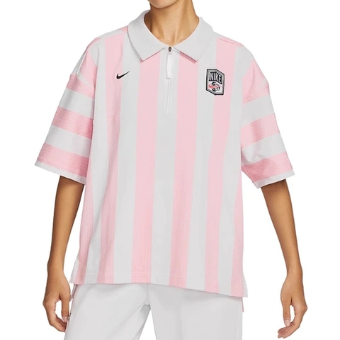 NIKE OOTD NIKE SPORTSWEAR Oversized Short Sleeve Polo Pink