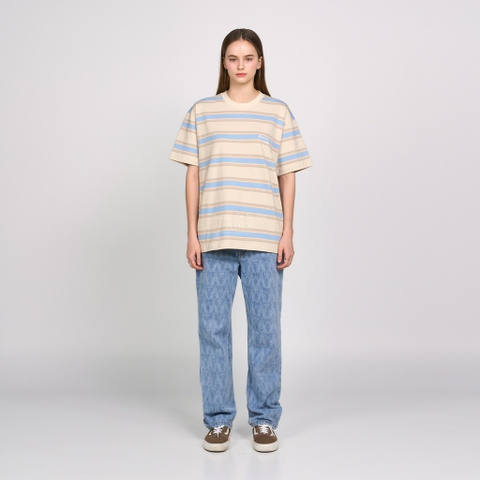 ADLV SCRIPT LOGO STRIPE SHORT SLEEVE T-SHIRT IVORY