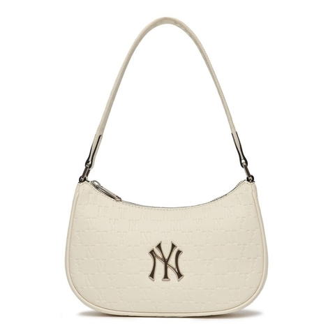 MLB Monogram Embossed Hobo Bag New York Yankees