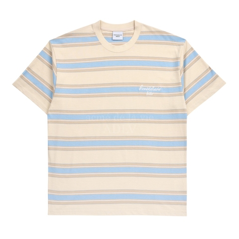 ADLV SCRIPT LOGO STRIPE SHORT SLEEVE T-SHIRT IVORY