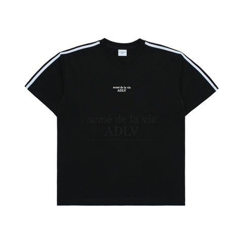 ADLV Basic Logo Emboss Printing Track Short Sleeve T-Shirt Black
