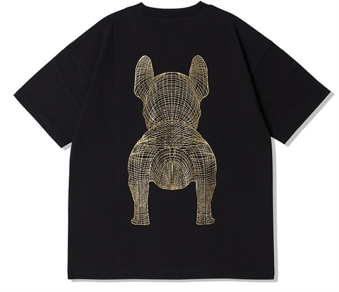 LIFE WORK Gold Big Radog Short Sleeve T-shirt - Black