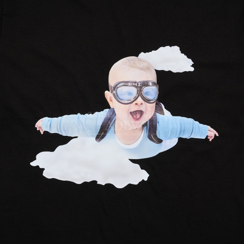 ADLV BABY FACE SKYDIVING SHORT SLEEVE T-SHIRT BLACK