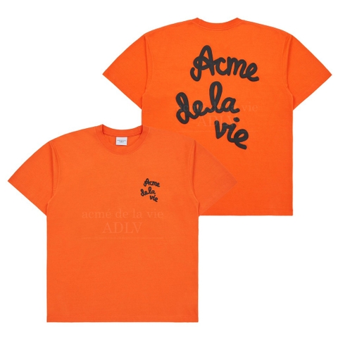 ADLV EMBOSSING SCRIPT LOGO SHORT SLEEVE T-SHIRT ORANGE