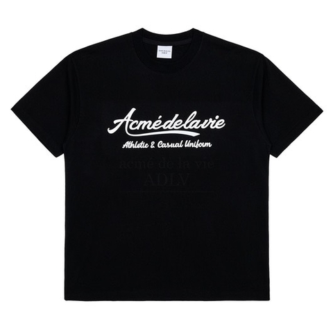 ADLV GEL PRINTING LOGO SHORT SLEEVE T-SHIRT BLACK