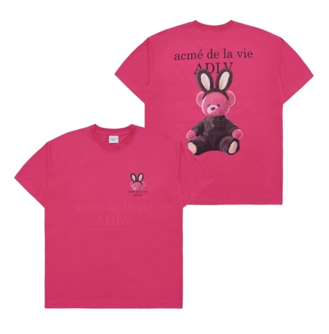 ADLV RABBIT BEAR DOLL LOGO PINK T-SHIRT
