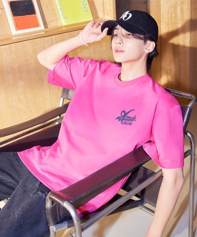 ADLV BIG LOGO 2 PRINTING SHORT SLEEVE T-SHIRT PINK