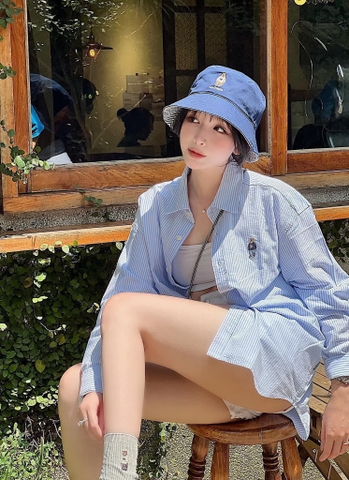 WHOAU Striped Shirts WHYSD2302U (Blue)