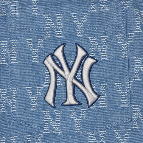 MLB Denim Jacquard New York Yankees Shirts 3ADRM0131-50INS