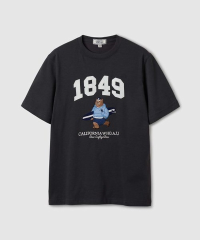 Whoau Steve Patch Short Sleeve T-shirt Charcoal WHRAE2353U