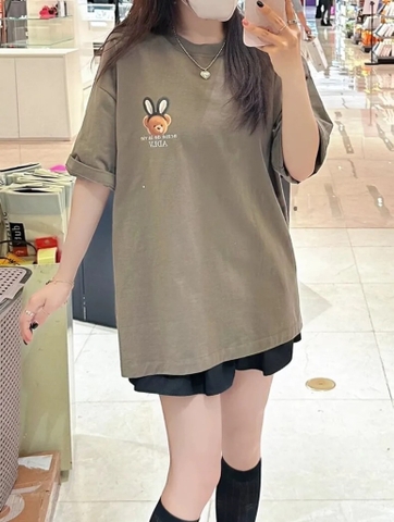 ADLV RABBIT BEAR DOLL LOGO COCOA TSHIRT