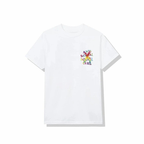 Anti Social Social Club Cancelled Rainbow White Tee