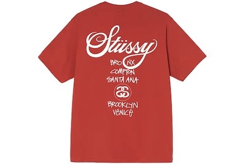 Stussy World Tour T-Shirt Brick