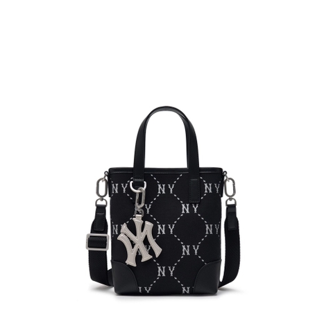 MLB Korea Diamond Monogram Jacquard Mini Cross Bag New York Yankees Black