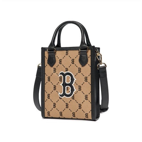 MLB Dia MONOGRAM Jqd Mini Tote Bag BOSTON REDSOX