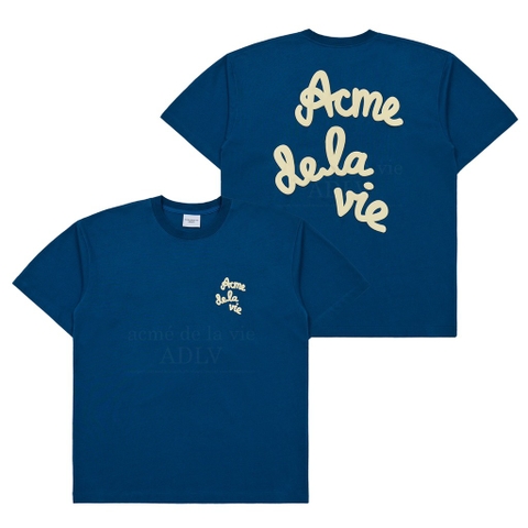 ADLV EMBOSSING SCRIPT LOGO SHORT SLEEVE T-SHIRT BLUE
