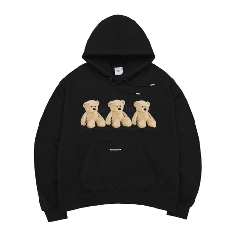 ADLV THREE BOUCLE BEAR HOODIE LIGHT BLACK
