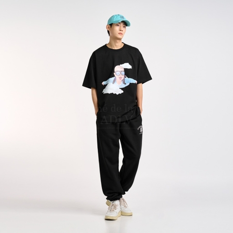 ADLV BABY FACE SKYDIVING SHORT SLEEVE T-SHIRT BLACK