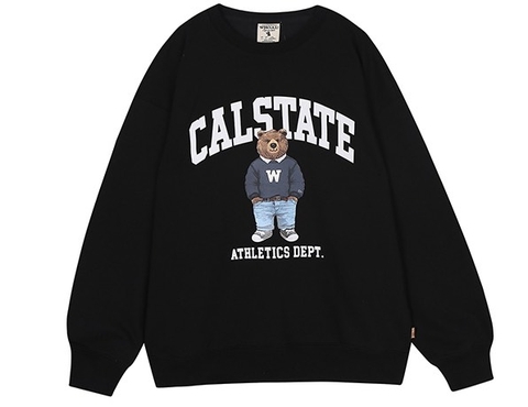 Whoau Sweater Photo Steve Man to Man Black