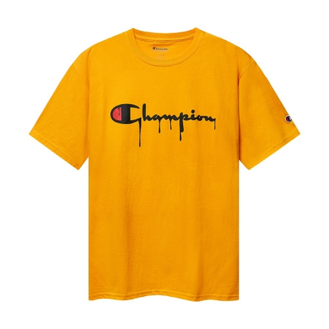 CHAMPION TAGLESS DRIP LOGO T-SHIRT GOLD