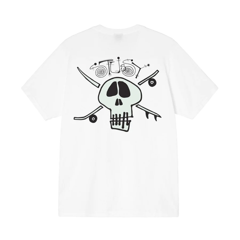 STUSSY SURF SKATE SKULL TEE WHITE
