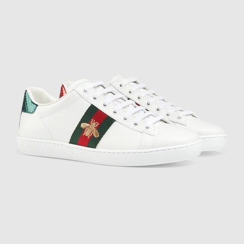 Gucci Ace Embroidered Sneaker White Leather With Bee