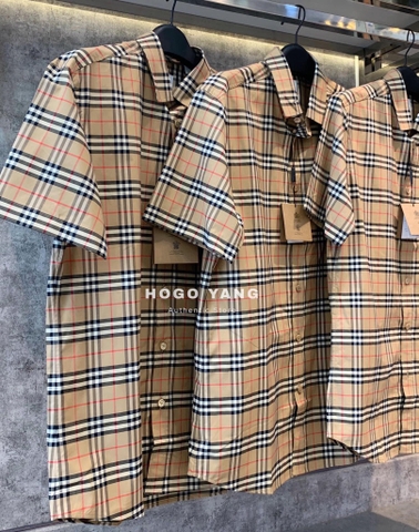 Burberry Short Sleeve Logo Appliqué Vintage Check Shirt