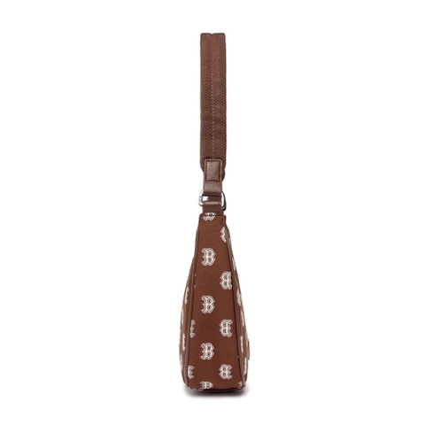 MLB Classic Monogram Jacquard Hobo Bag Boston Red Sox Brown