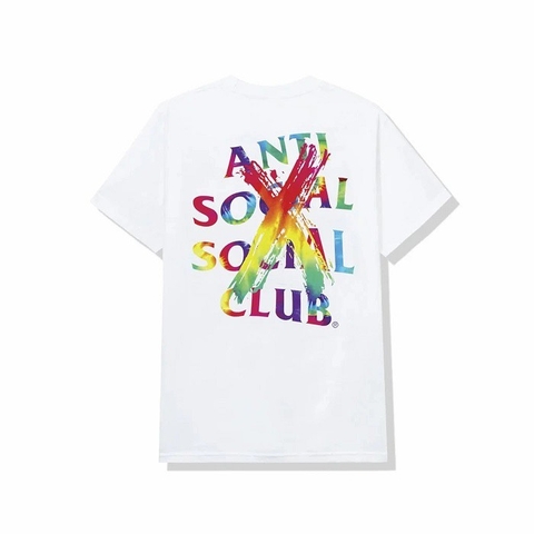 Anti Social Social Club Cancelled Rainbow White Tee