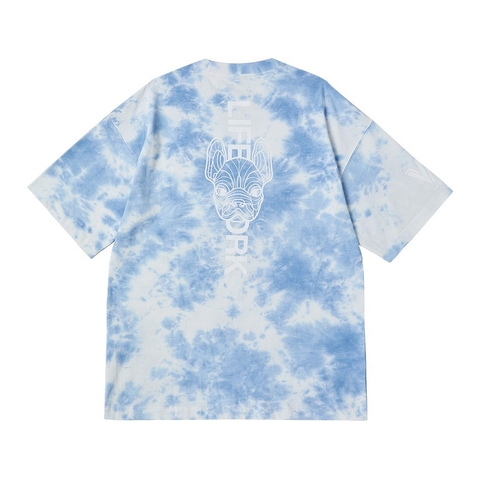 Life Work Tie Dye Coin Wapen Short Sleeve T-shirt Blue